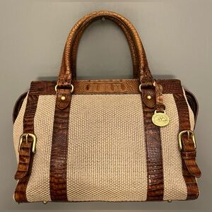 Brahmin Vintage Harbor Collection Leather Trim Shoulder/Handbag/Satchel